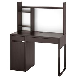 Masa de birou Ikea Micke cu unitate suplimentara 105x50 (Negru-Maro)