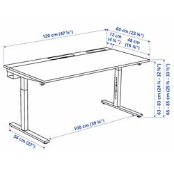 Masa pentru calculator Ikea Mittzon 120x60 (Alb) Thumb