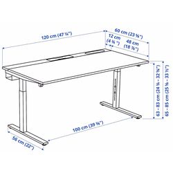 Стол компьютерный Ikea Mittzon 120x60 (Ореховый шпон/Белый) Thumb