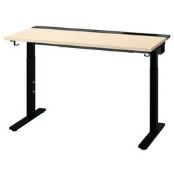 Masa pentru calculator Ikea Mittzon 120x80 (Furnir Mesteacan/Negru) Thumb