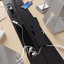 Masa pentru calculator Ikea Mittzon 120x80 (Furnir Mesteacan/Negru) Thumb