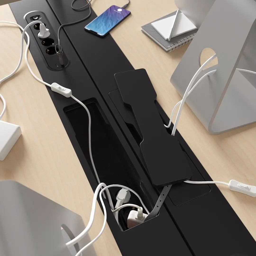 Masa pentru calculator Ikea Mittzon 120x80 (Furnir Mesteacan/Negru) - 6