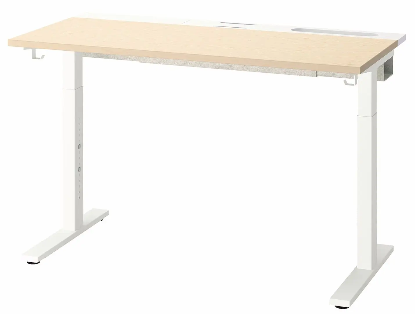 Masa pentru calculator Ikea Mittzon 140x60 (Furnir Mesteacan/Alb) - 2