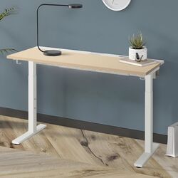 Masa pentru calculator Ikea Mittzon 140x60 (Furnir Mesteacan/Alb)