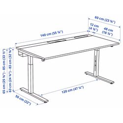 Стол компьютерный Ikea Mittzon 140x60 (Ореховый шпон/Черный) Thumb