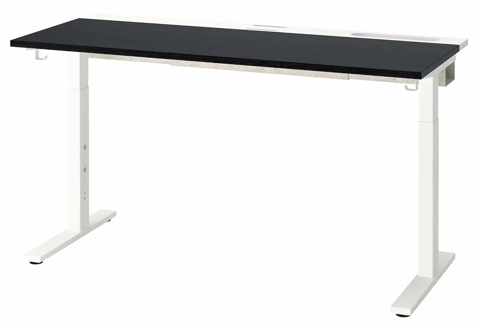 Masa pentru calculator Ikea Mittzon 140x60 (Furnir Frasin/Vopsit Negru/Alb)