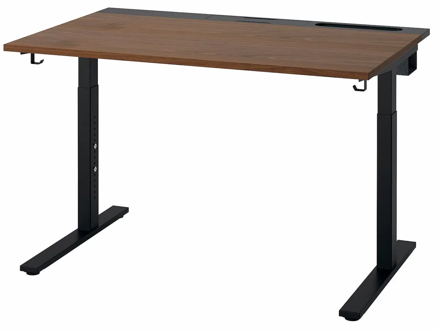 Стол компьютерный Ikea Mittzon 140x80 (Ореховый шпон/Черный)