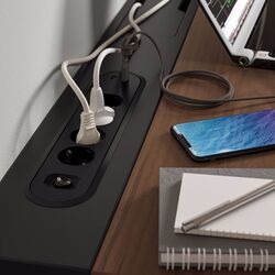 Стол компьютерный Ikea Mittzon 140x80 (Ореховый шпон/Черный) Thumb