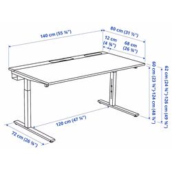 Стол компьютерный Ikea Mittzon 140x80 (Ореховый шпон/Черный) Thumb