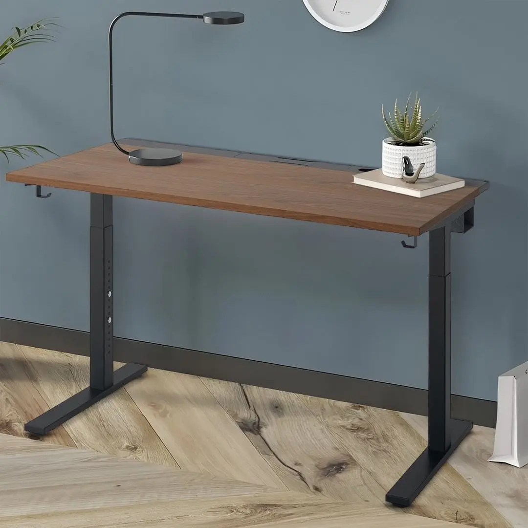 Стол компьютерный Ikea Mittzon 140x80 (Ореховый шпон/Черный)