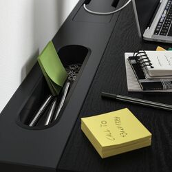 Masa pentru calculator Ikea Mittzon 140x80 (Furnir Frasin/Vopsit Negru/Negru) Thumb