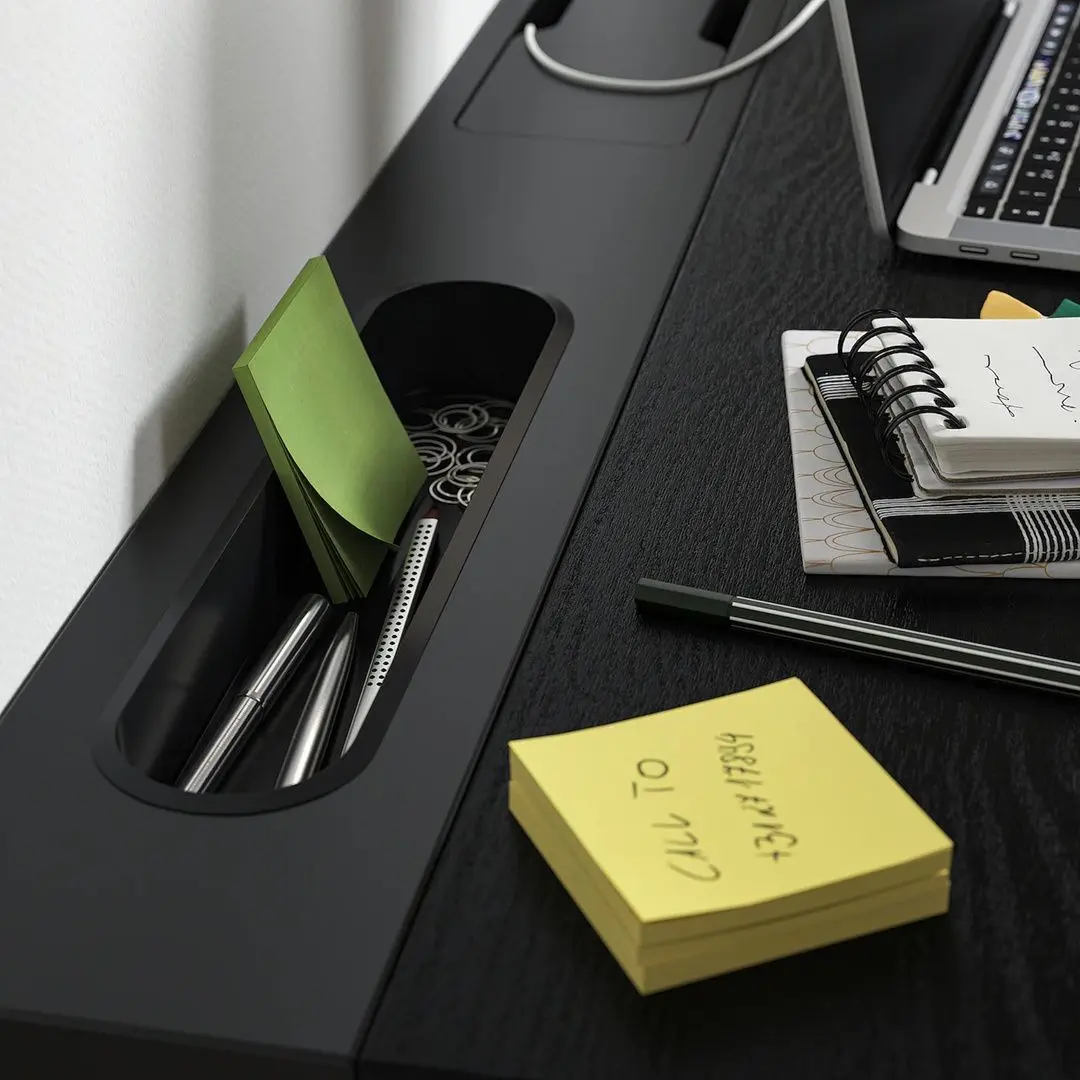 Masa pentru calculator Ikea Mittzon 140x80 (Furnir Frasin/Vopsit Negru/Negru) - 4