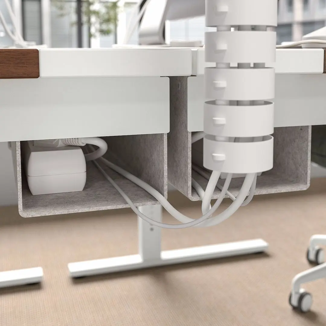 Masa pentru calculator Ikea Mittzon 160x80 (Furnir Nuc/Alb) - 4