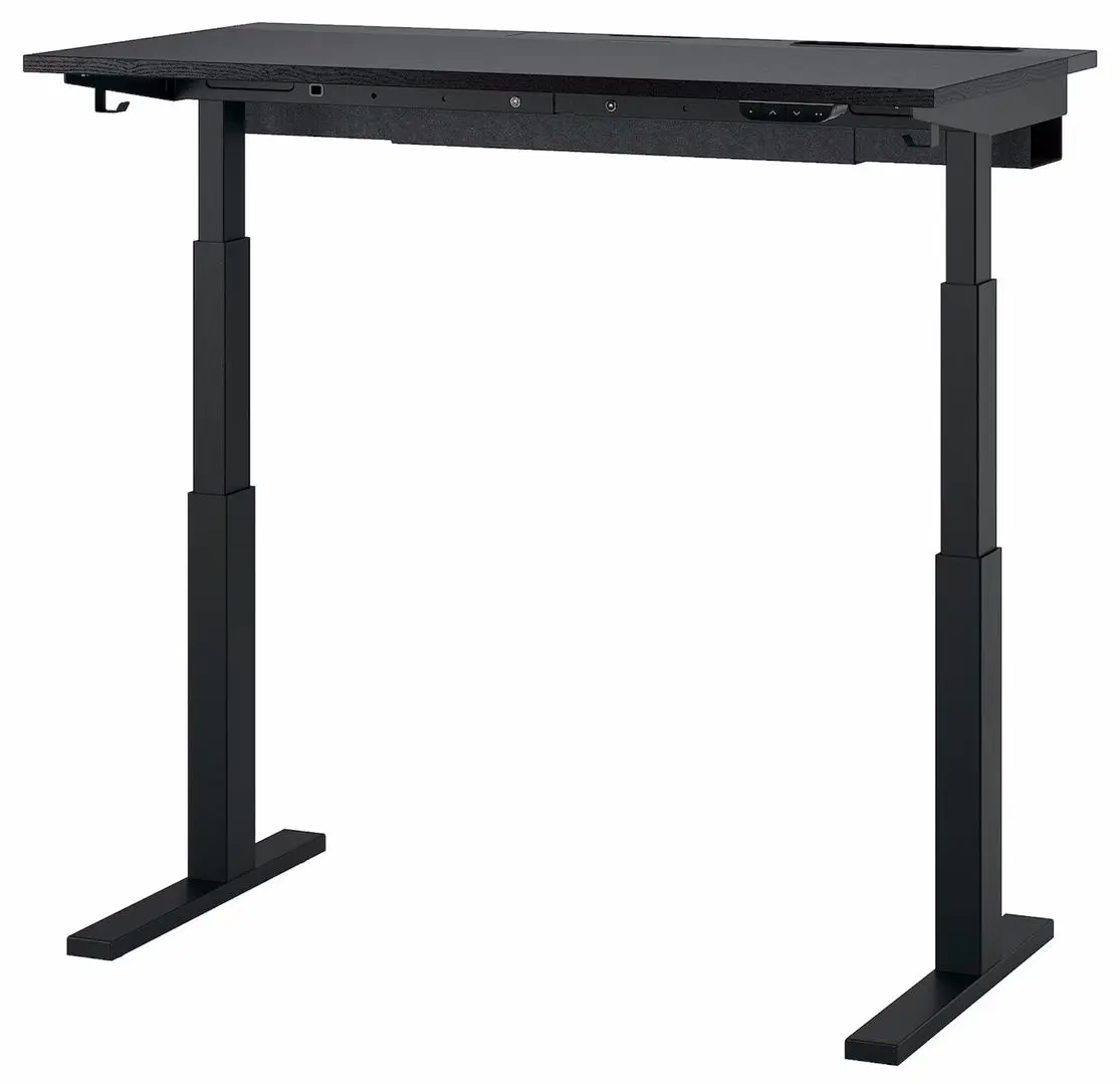 Masa pentru calculator Ikea Mittzon inaltime reglabila/electrica 120x80 (Furnir Frasin/Vopsit Negru/Negru)