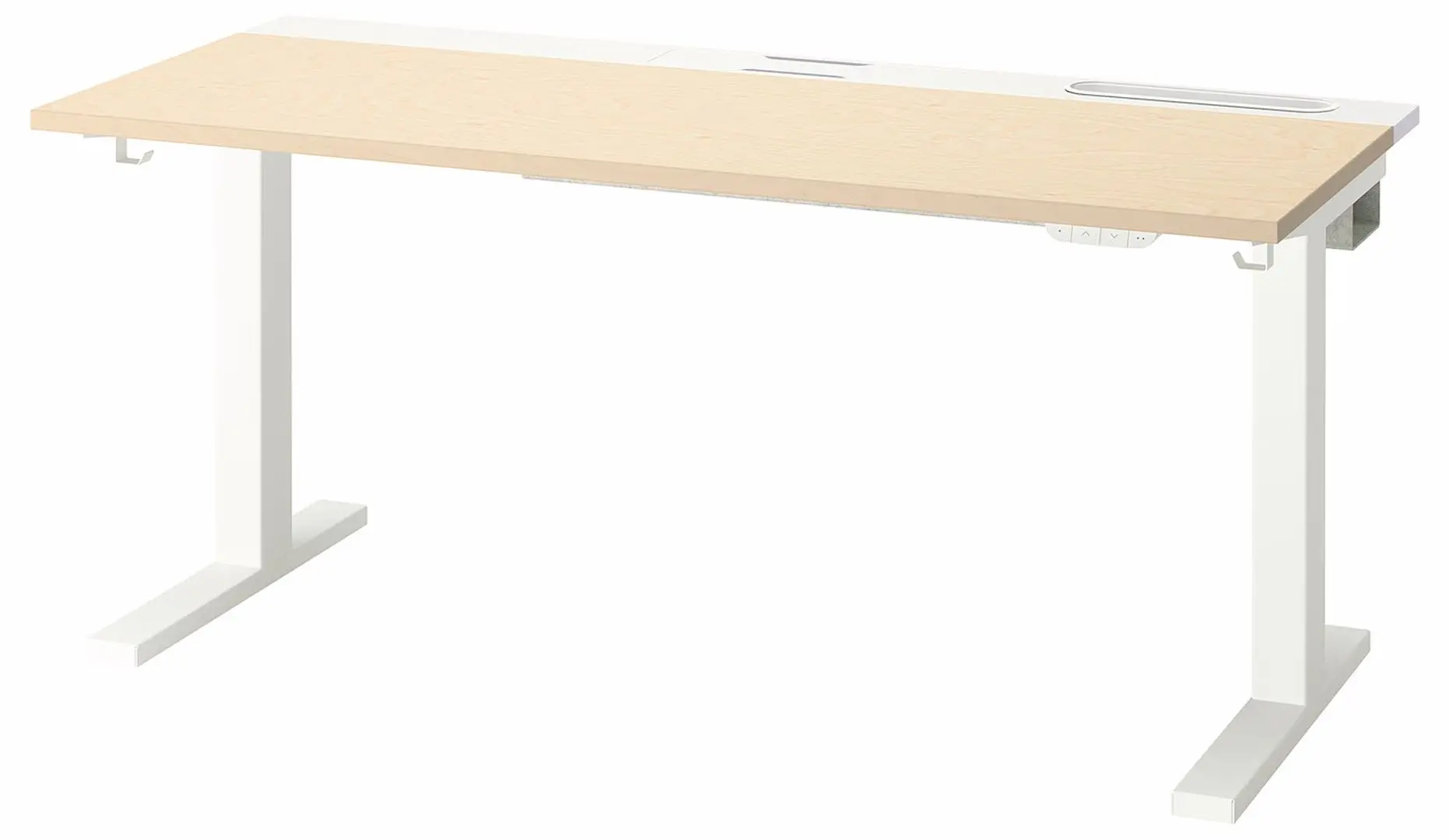 Masa pentru calculator Ikea Mittzon inaltime reglabila/electrica 140x60 (Furnir Mesteacan/Alb)
