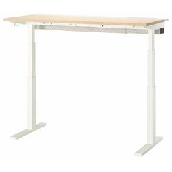 Masa pentru calculator Ikea Mittzon inaltime reglabila/electrica 140x60 (Furnir Mesteacan/Alb) Thumb