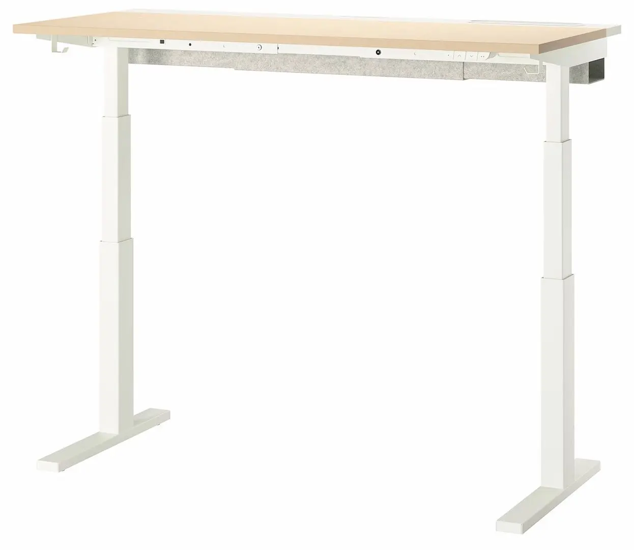 Masa pentru calculator Ikea Mittzon inaltime reglabila/electrica 140x60 (Furnir Mesteacan/Alb)