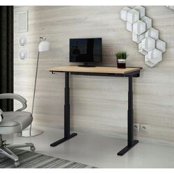 Masa pentru calculator Ikea Mittzon inaltime reglabila/electrica 140x60 (Furnir mesteacan/Negru)