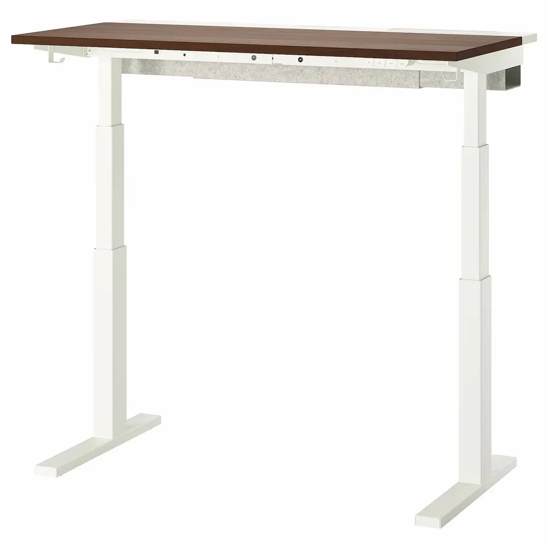 Masa pentru calculator Ikea Mittzon inaltime reglabila/electrica 140x80 (Furnir nuc/Alb) - 2