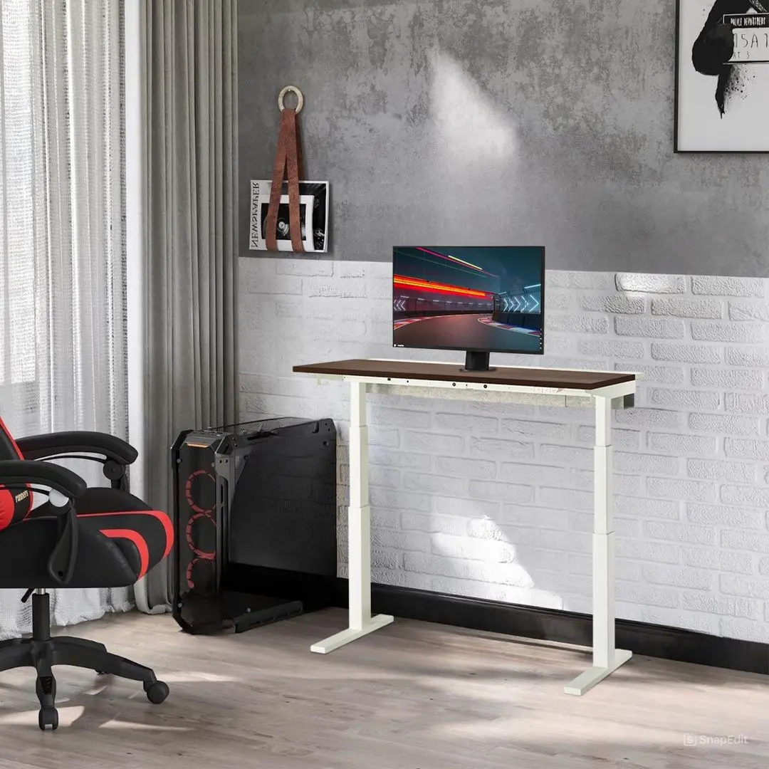 Masa pentru calculator Ikea Mittzon inaltime reglabila/electrica 140x80 (Furnir nuc/Alb)