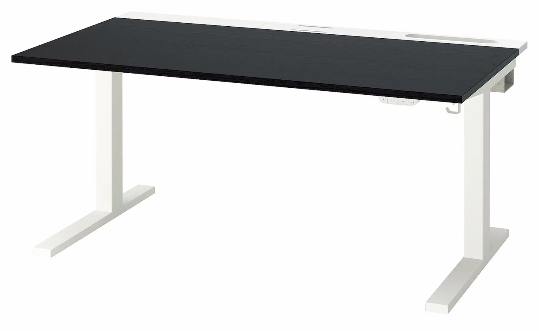 Masa pentru calculator Ikea Mittzon inaltime reglabila/electrica 140x80 (Furnir Frasin/Vopsit Negru/Alb)