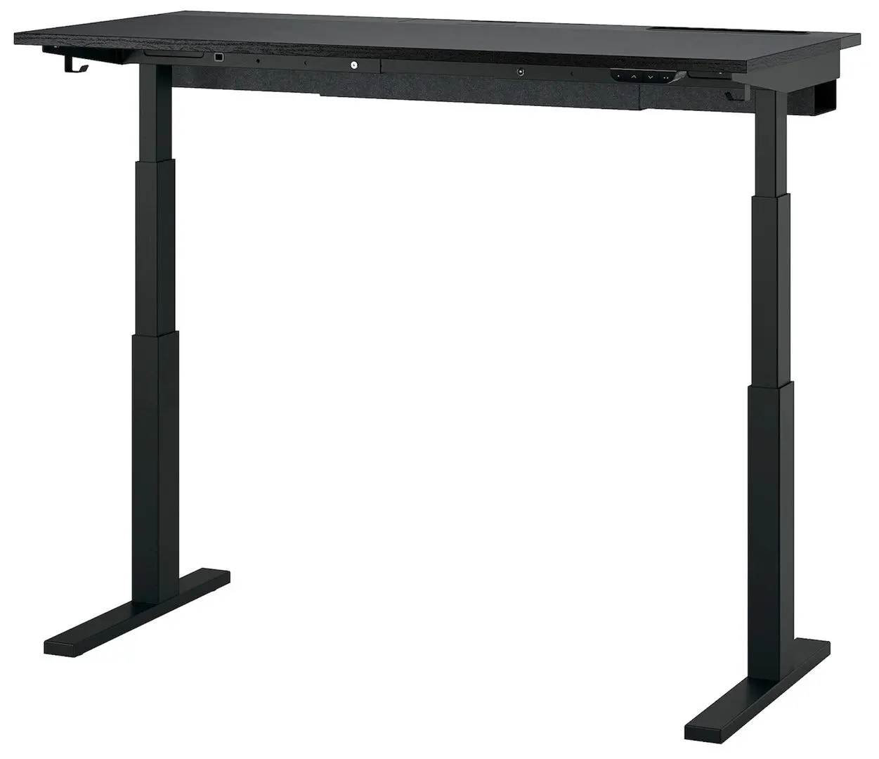 Стол компьютерный Ikea Mittzon регулируемая высота/электрический 140x80 (Ясеневый шпон/Черная Морилка/Черный)