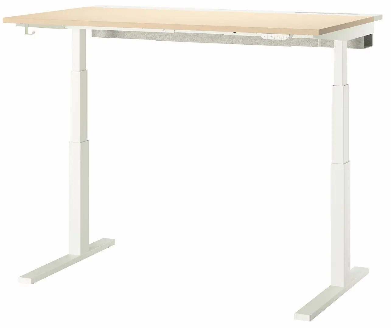 Masa pentru calculator Ikea Mittzon inaltime reglabila/electrica 160x80 (Furnir mesteacan/Alb)