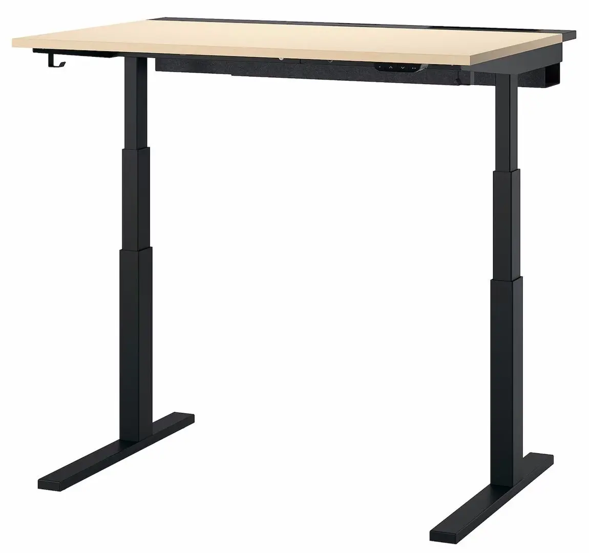 Masa pentru calculator Ikea Mittzon inaltime reglabila/electrica 160x80 (Furnir mesteacan/Negru)