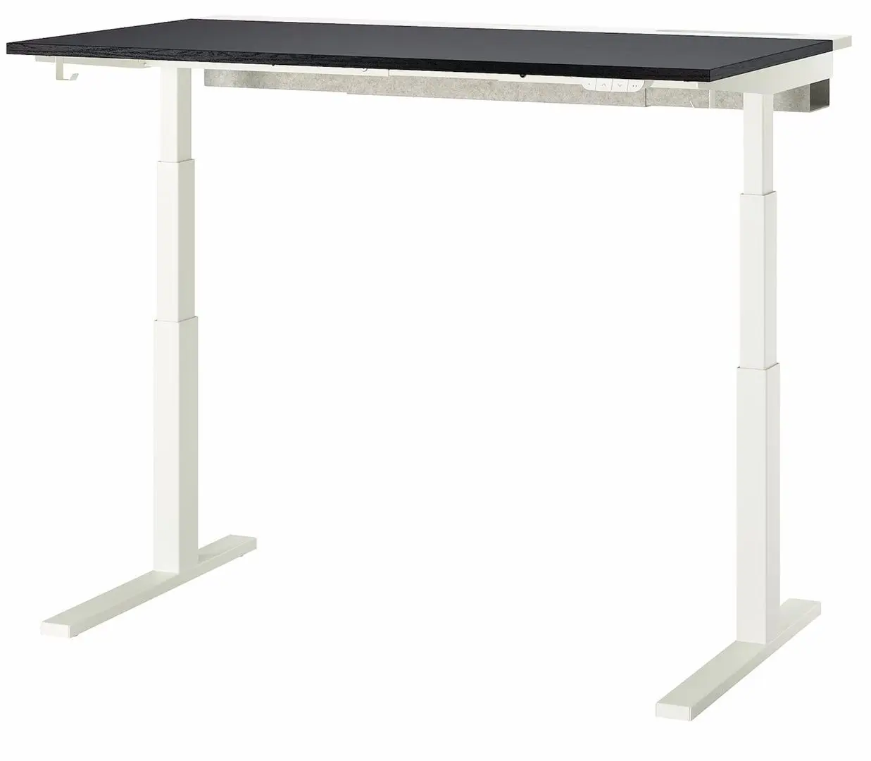 Стол компьютерный Ikea Mittzon регулируемая высота/электрический 160x80 (Ясеневый шпон/Черная Морилка/Белый)