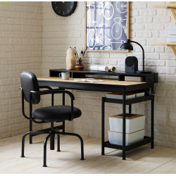 Masa calculator Ikea Mullsjo 135x70 (Furnir stejar/Negru) Thumb