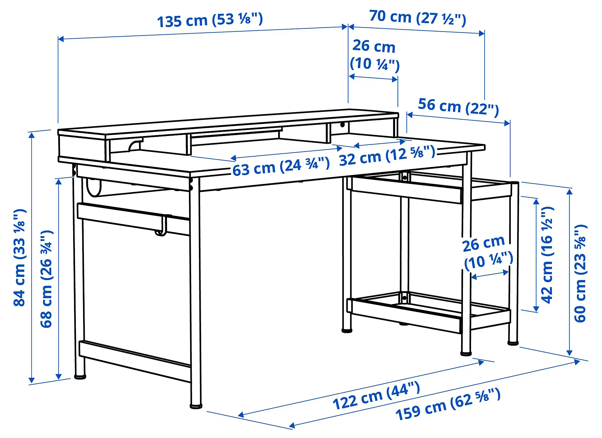Masa calculator Ikea Mullsjo 135x70 (Furnir stejar/Negru)