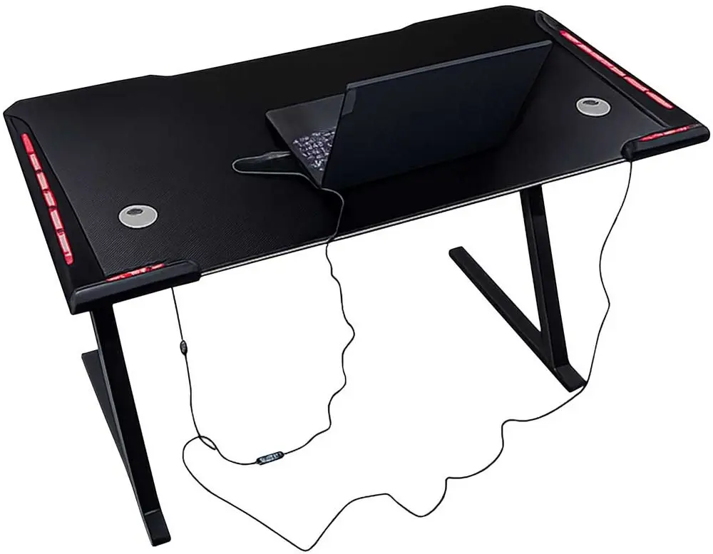 Игровой компьютерный стол Ikonka KX2639 (Black) - 7