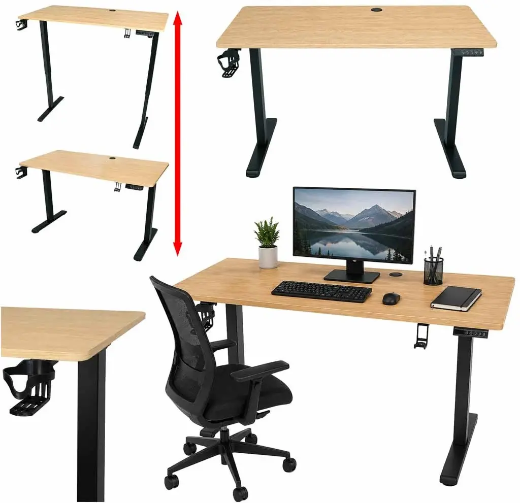 Стол компьютерный Ikonka KX2640_1 (Wood/Black) - 11