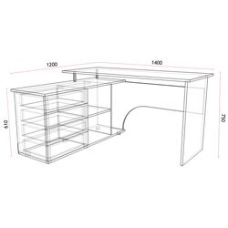 Стол письменный Fabrik Home СК-01 левый (Дуб Сонома) Thumb