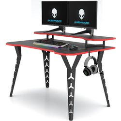 Masa de calculator gaming Magnusplus Tuyan Gamer cu suport monitor (Anthracite/Black) Thumb