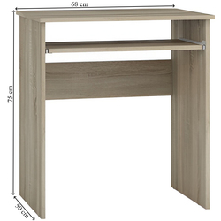 Masa de calculator Magnusplus Luna (Sonoma Oak) Thumb