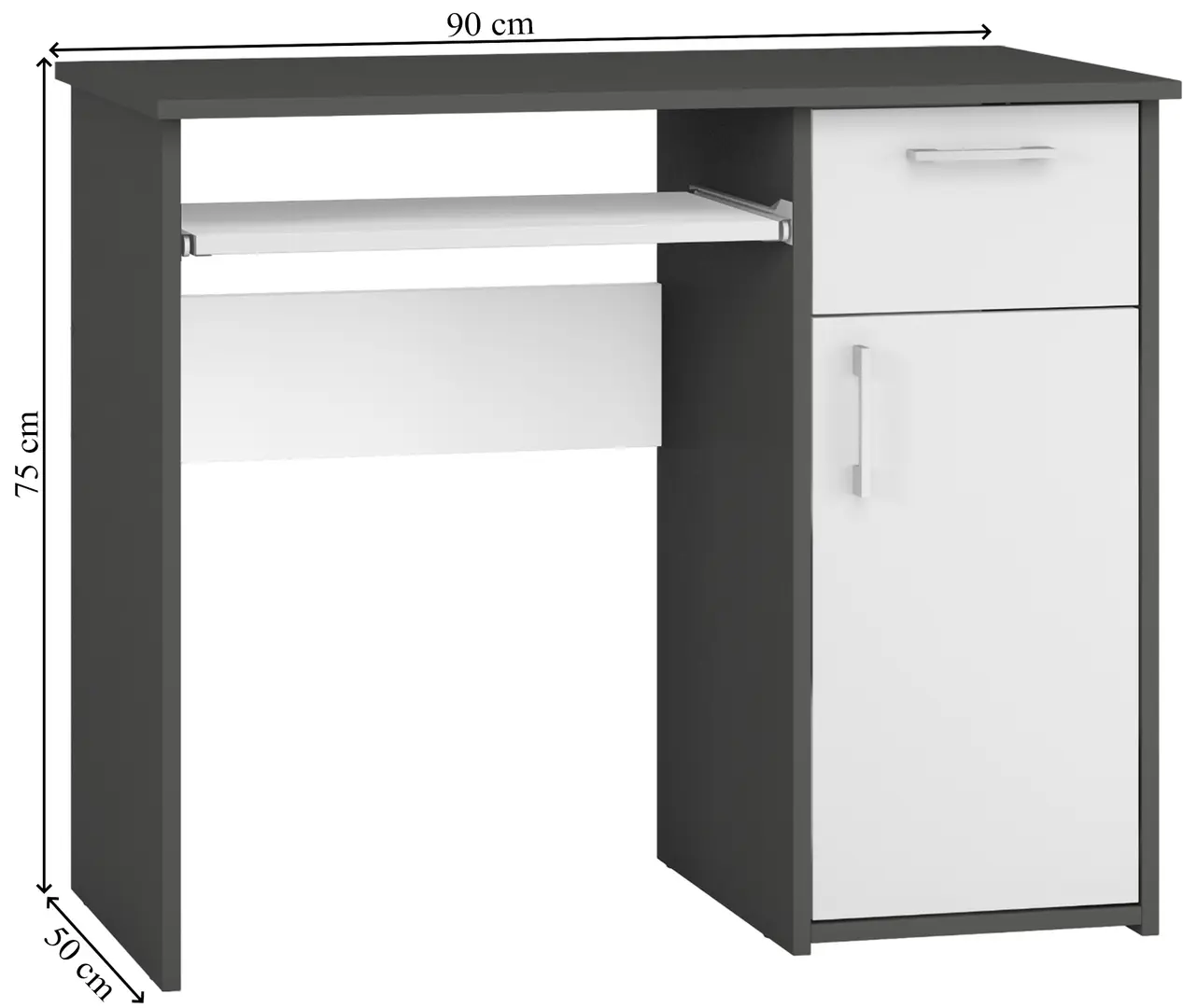 Стол компьютерный Magnusplus Maja 0.9m (Graphite/White)