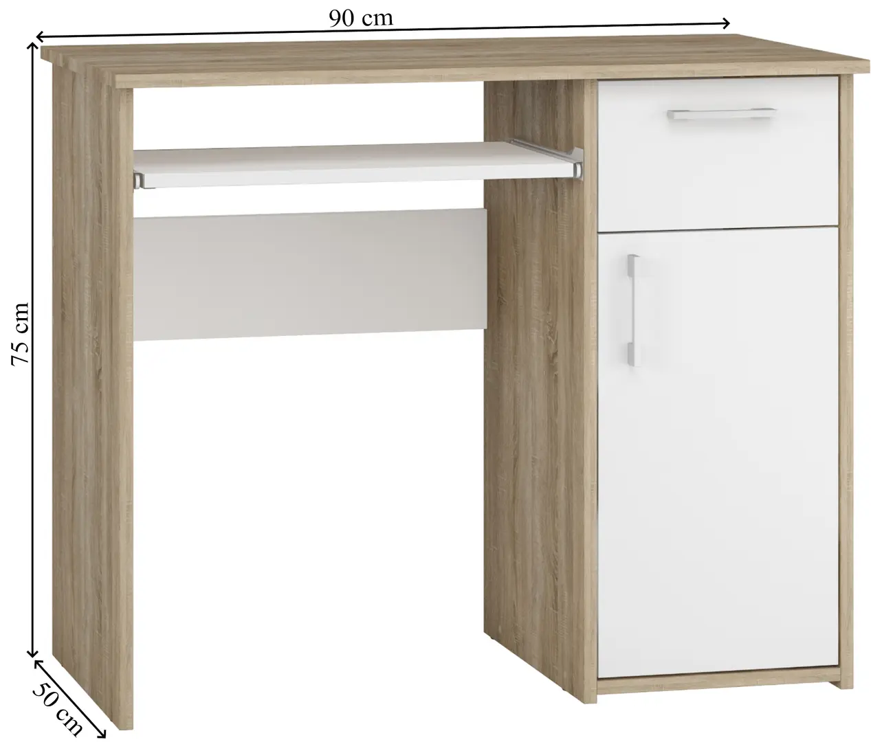 Стол компьютерный Magnusplus Maja 0.9m (Sonoma Oak/White)