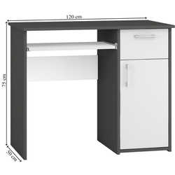 Masa de calculator Magnusplus Maja 1.2m (Graphite/White) Thumb