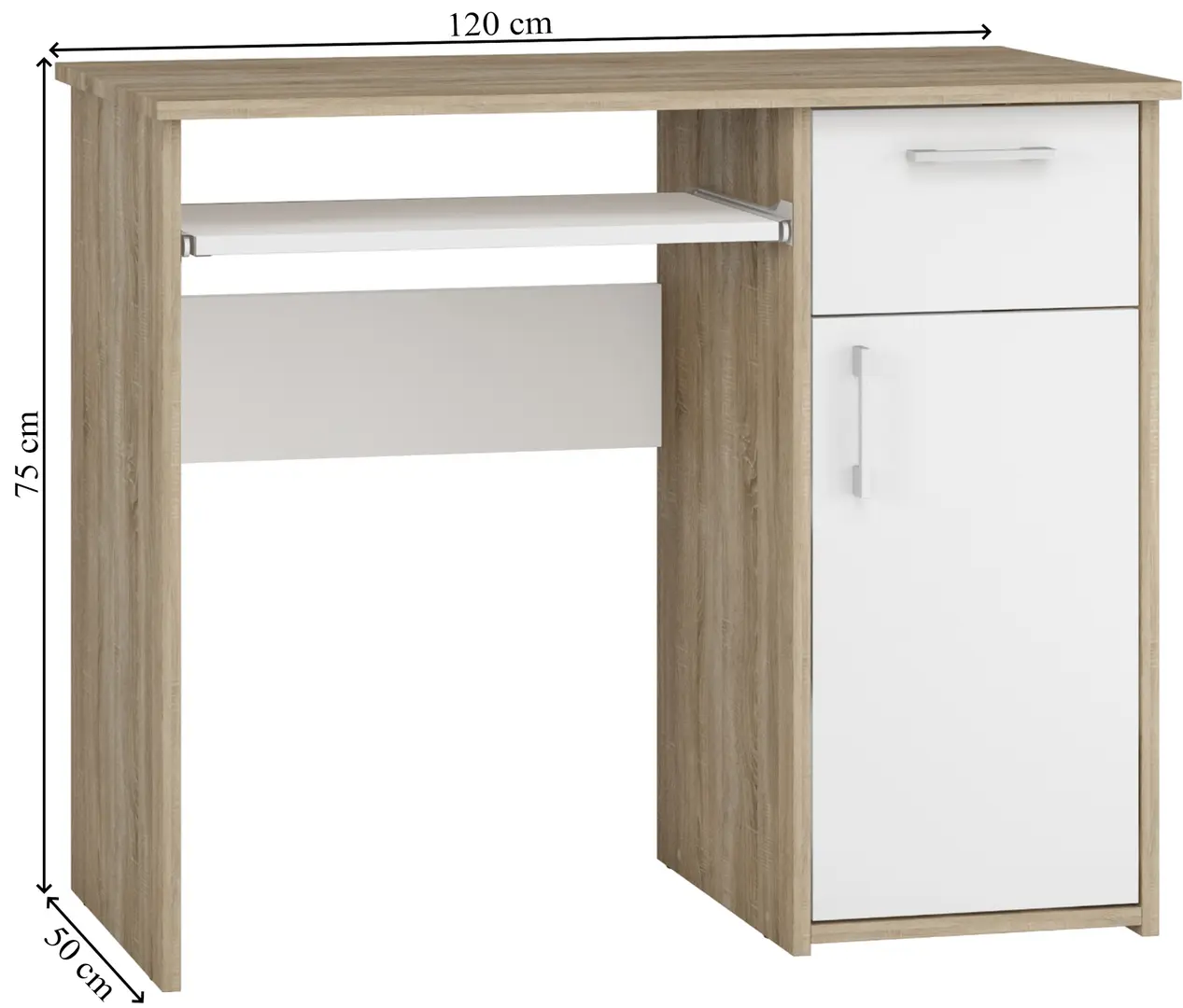 Стол компьютерный Magnusplus Maja 1.2m (Sonoma Oak/White)
