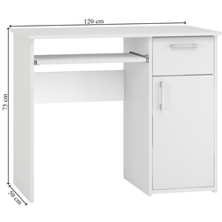 Masa de calculator Magnusplus Maja 1.2m (White) Thumb