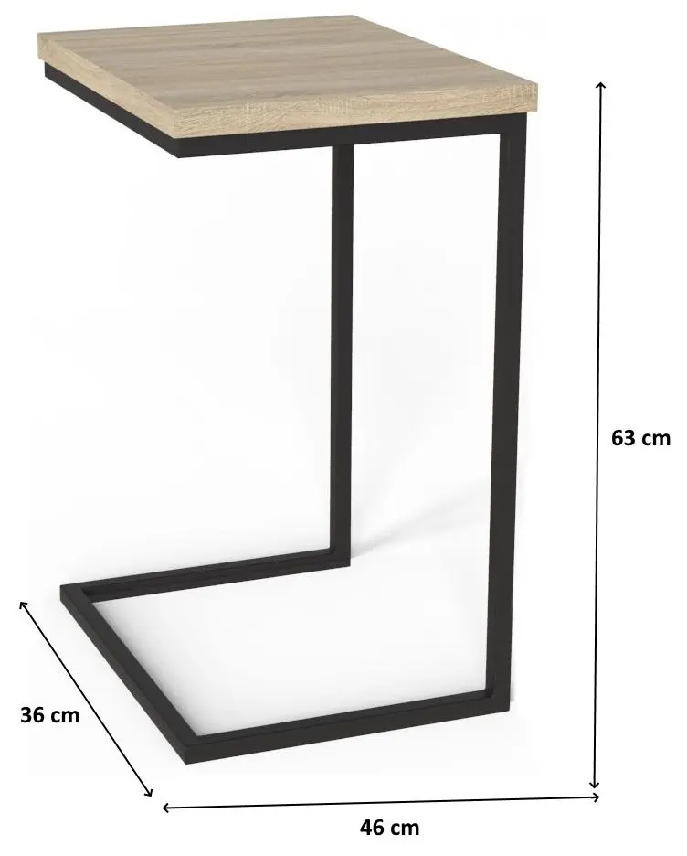 Стол для ноутбука Marcel Prod Fidji (Sonoma Oak/Black)