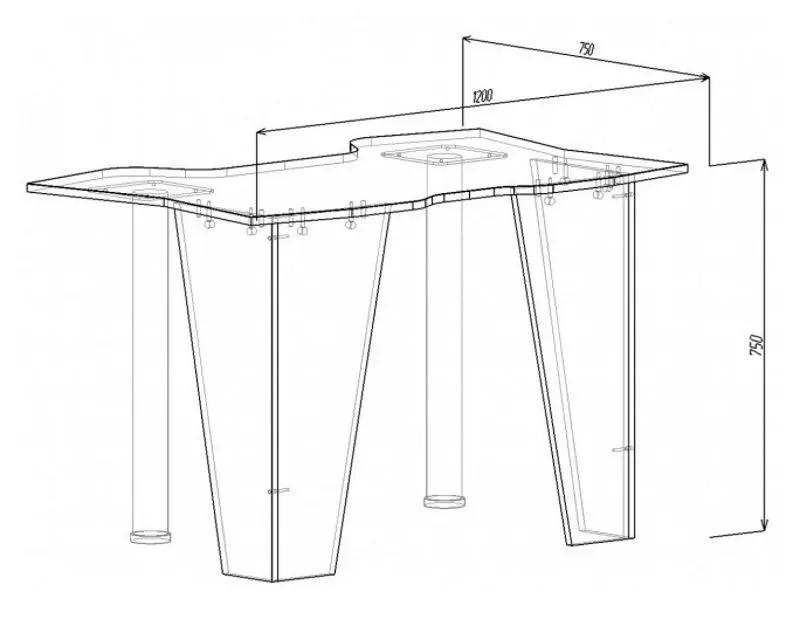 Masa pentru calculator Marcel Prod KL 9.1 (Wenge/Yellow)
