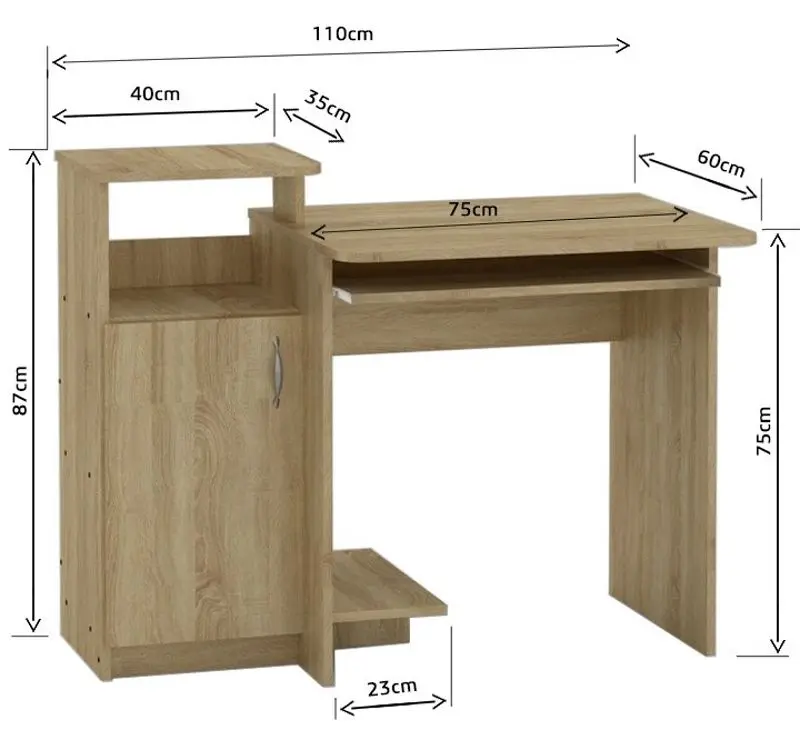 Masa pentru calculator Marcel Prod SKM-2 RO (Sonoma Oak) - 3