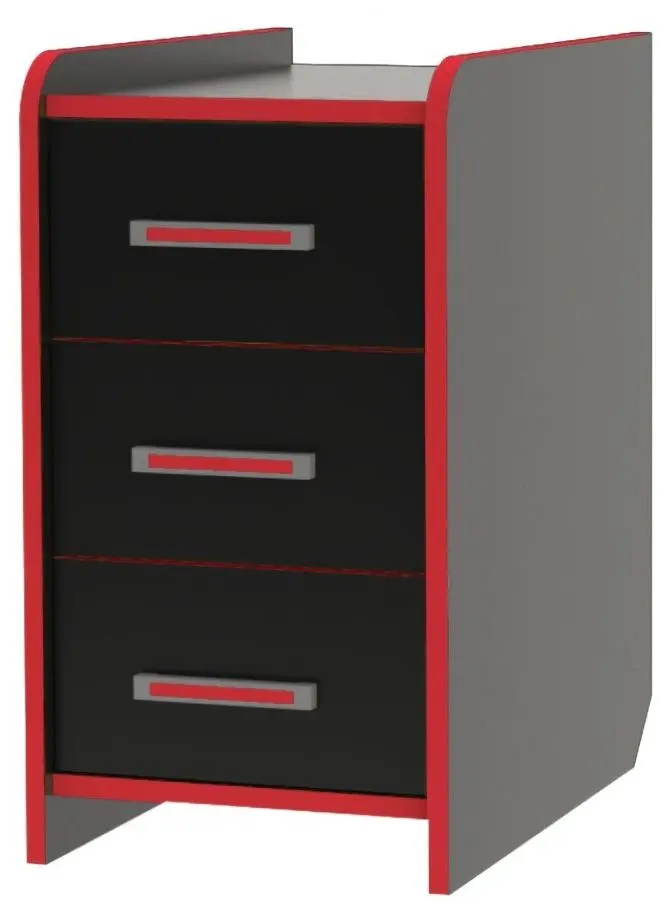 Masa pentru calculator + tumba Marcel Prod KL 9.0 (Wenge/Red)