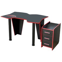 Masa pentru calculator + tumba Marcel Prod KL 9.0 (Wenge/Red)