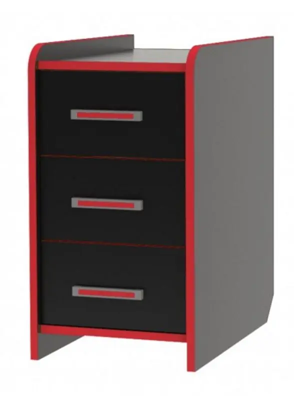 Masa pentru calculator + tumba Marcel Prod KL 9.1 (Wenge/Red)