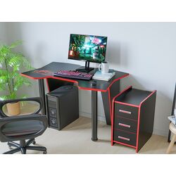 Masa pentru calculator + tumba Marcel Prod KL 9.1 (Wenge/Red) Thumb