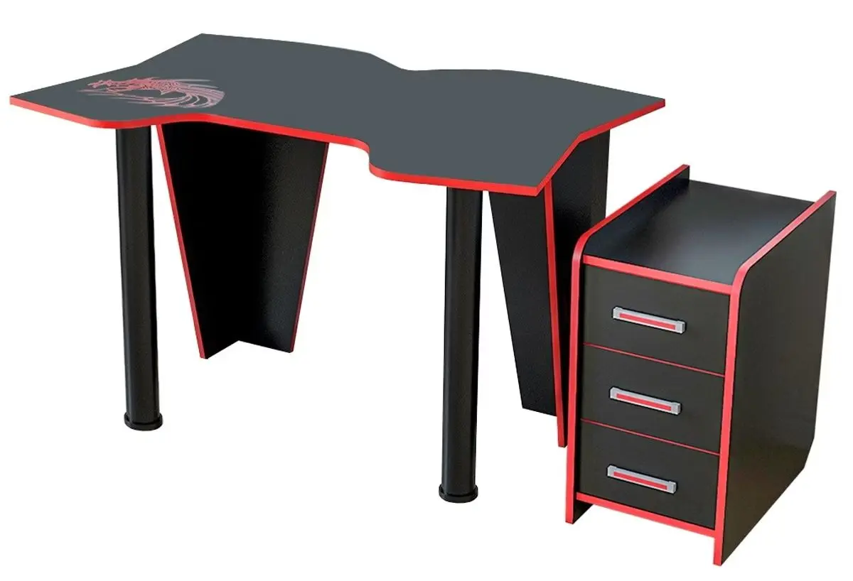 Masa pentru calculator + tumba Marcel Prod KL 9.1 (Wenge/Red)