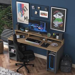 Masa pentru calculator Mirage Meble HA110 (Walnut/Anthracite) Thumb